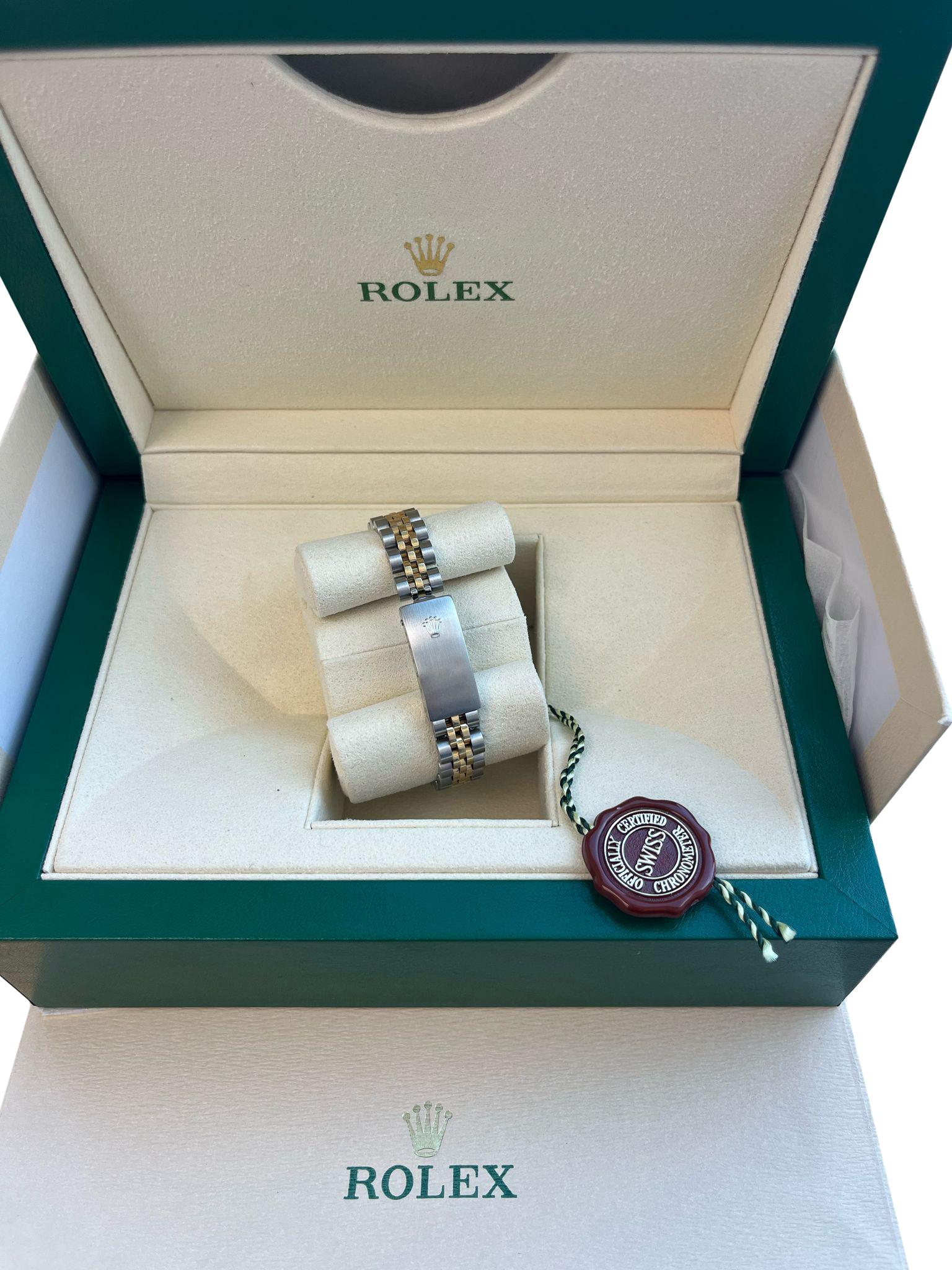 Rolex Oyster Perpetual 26mm Grey Dial Gold Steel Jubilee Bracelet Watch 67193 For Sale 13