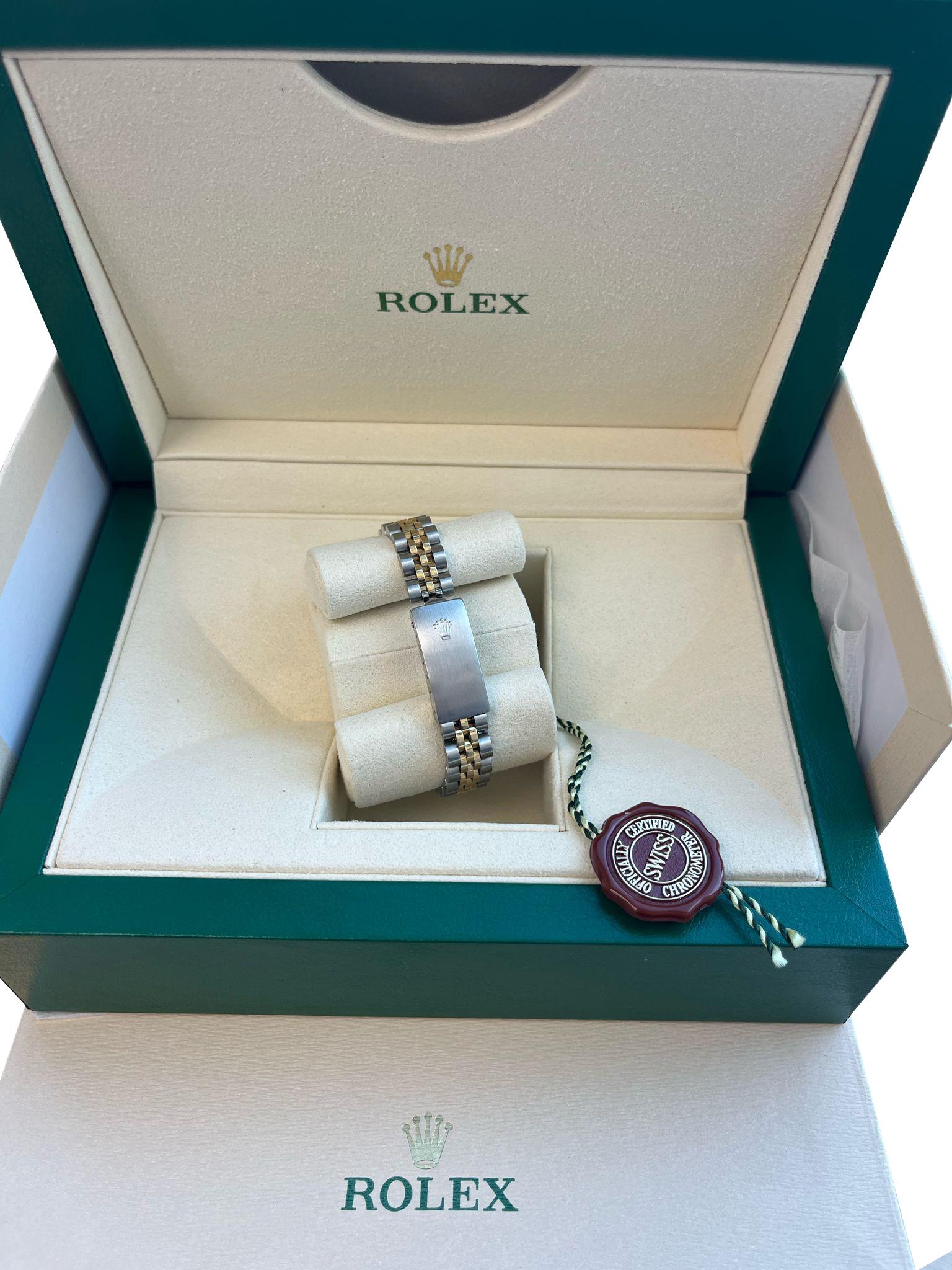Rolex Oyster Perpetual 26mm Grey Dial Gold Steel Jubilee Bracelet Watch 67193 For Sale 14