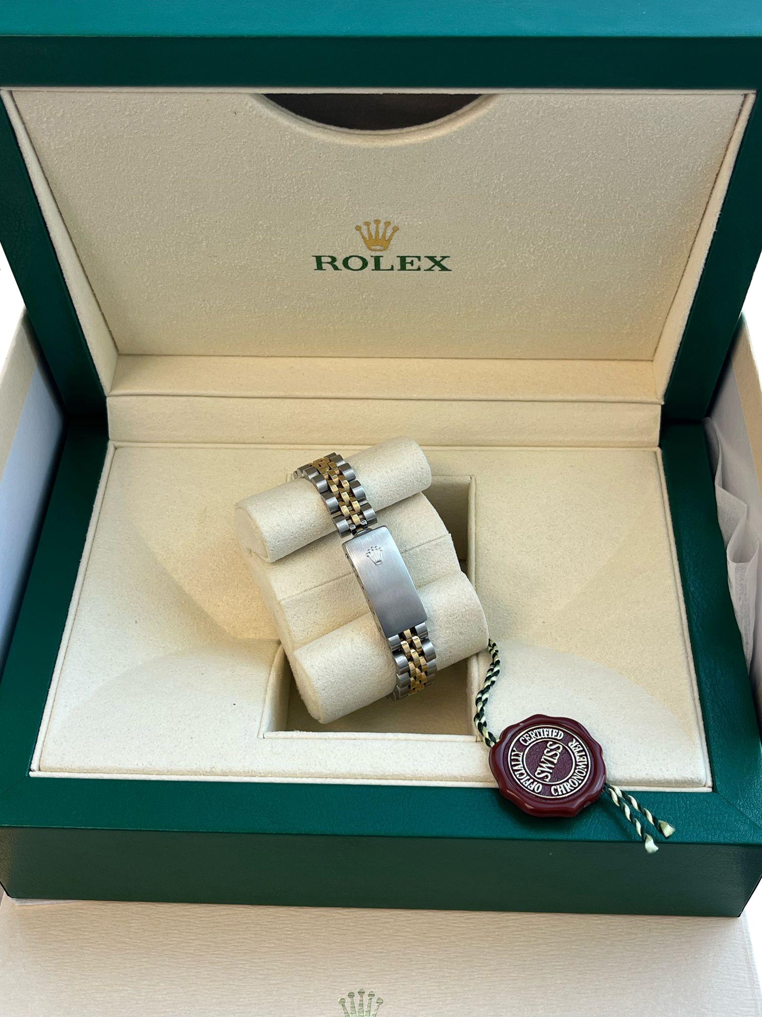 Rolex Oyster Perpetual 26mm Grey Dial Gold Steel Jubilee Bracelet Watch 67193 For Sale 15