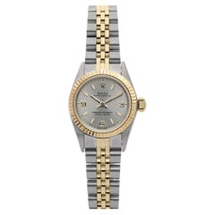 Rolex Oyster Perpetual 26mm Grey Dial Gold Steel Jubilee Bracelet Watch 67193