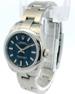 Rolex Oyster Perpetual 276200 Quadrante Blu Acciaio Orologio da Donna & Card