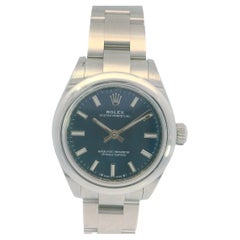 Rolex Oyster Perpetual 276200 Quadrante Blu Acciaio Orologio da Donna & Card