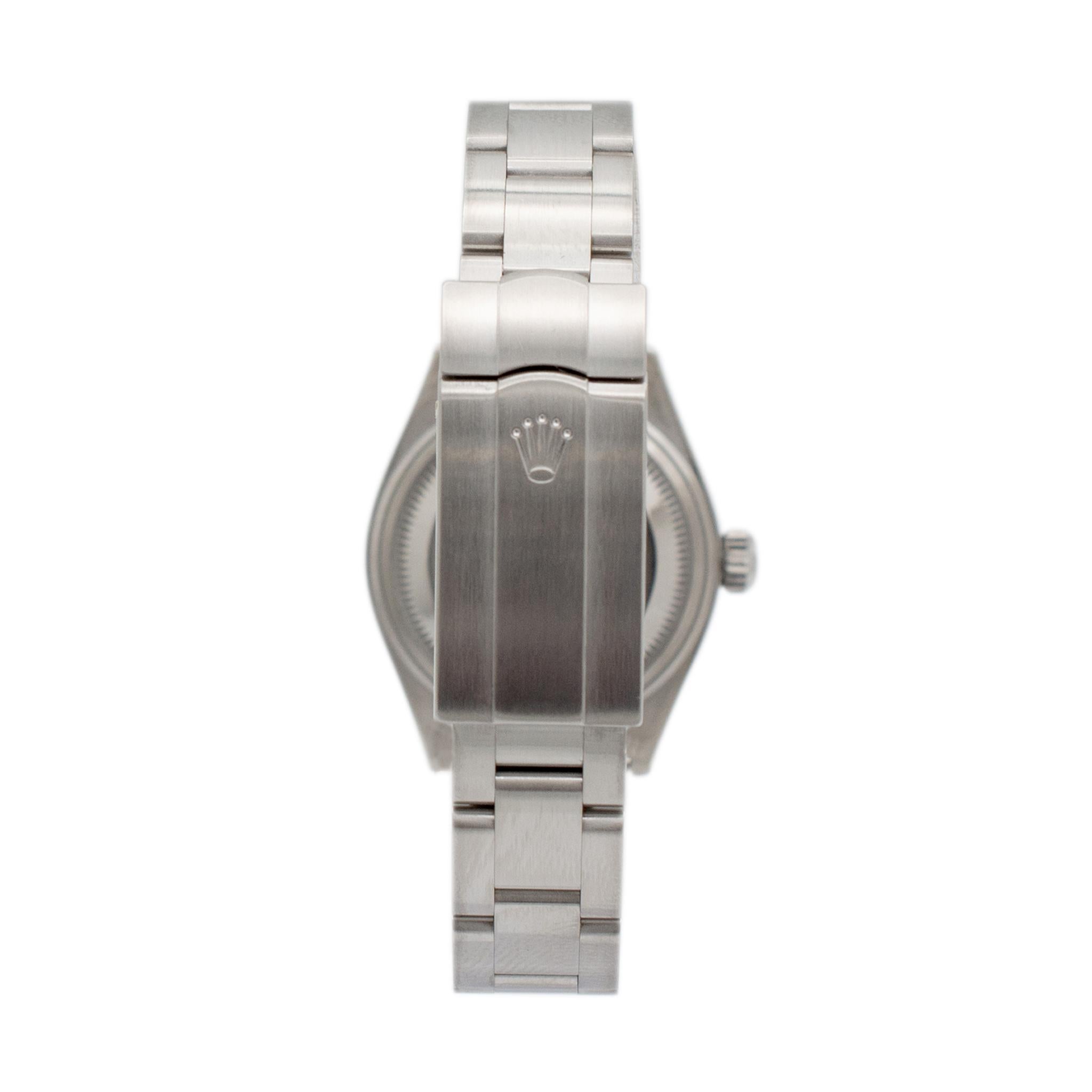 Rolex Oyster Perpetual 28MM 276200 Silver Dial Oyster Stainless Steel Watch In Excellent Condition For Sale In Houston, TX