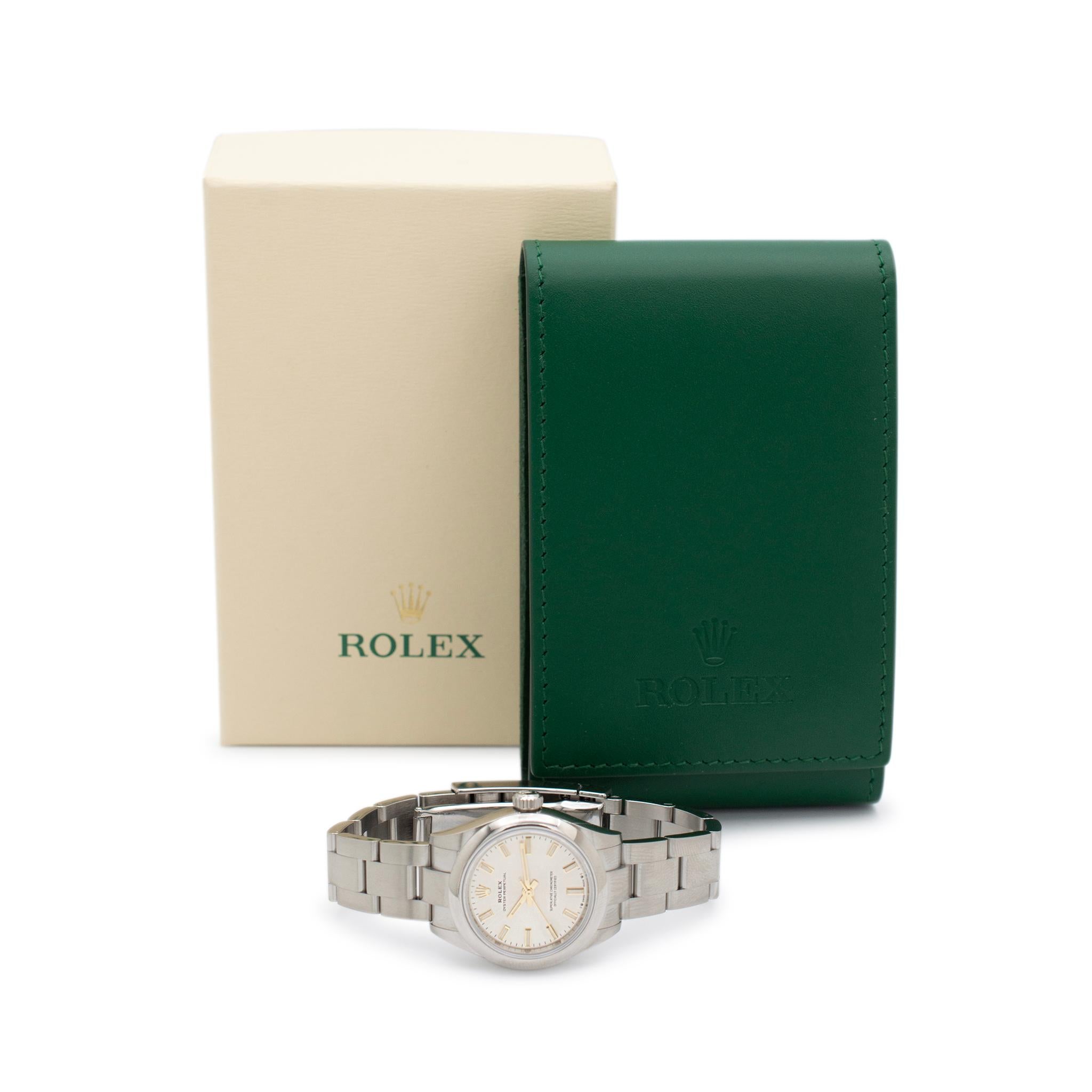 Rolex Oyster Perpetual 28MM 276200 Silber Zifferblatt Oyster Edelstahl-Uhr 3