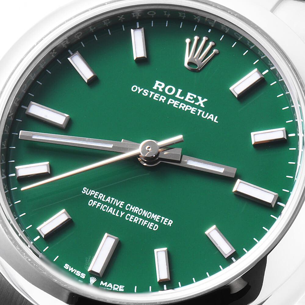 Rolex Oyster Perpetual 31 277200, Green Dial, White Bar, Random - Ladies' Watch 1