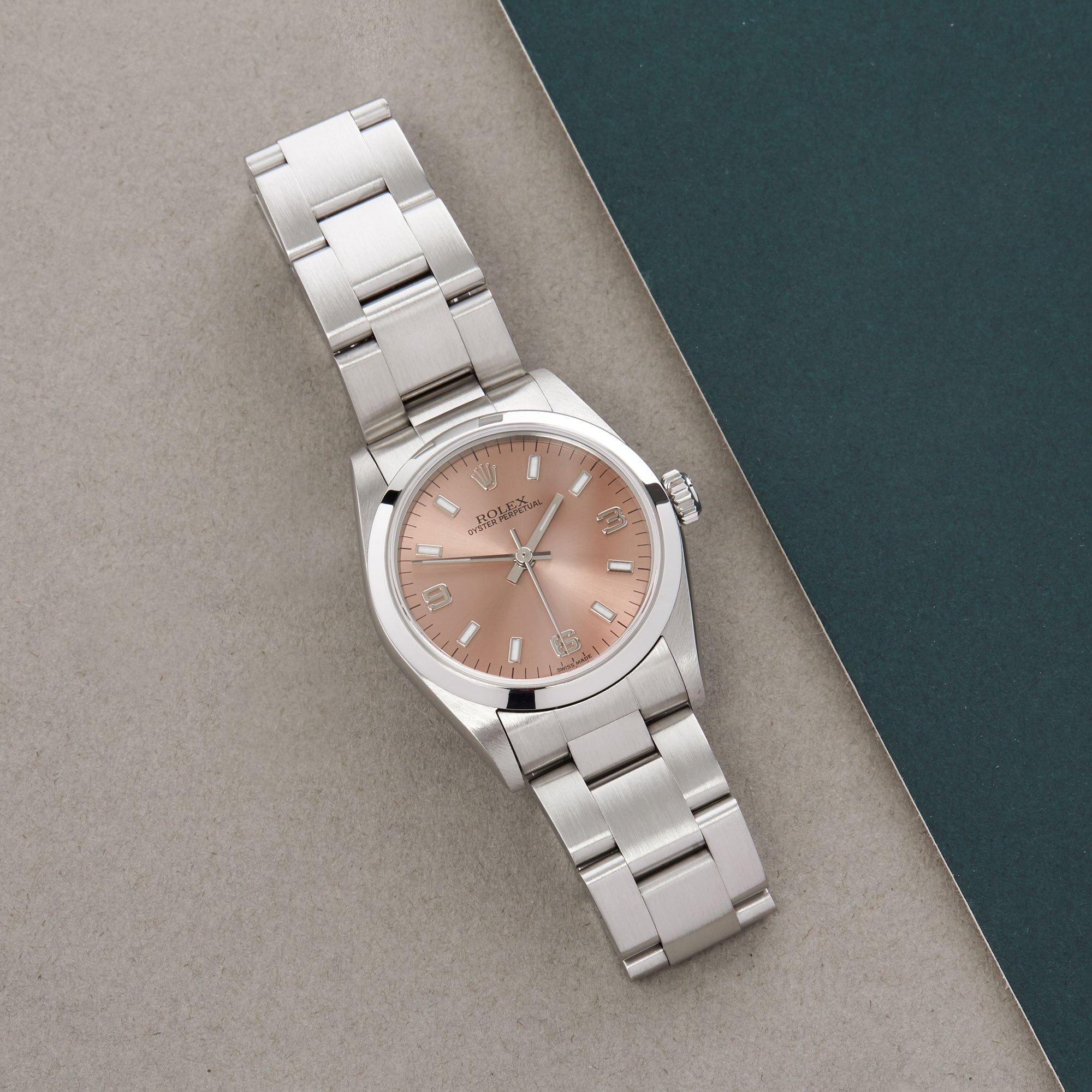 Xupes Reference: W007568
Manufacturer: Rolex
Model: Oyster Perpetual
Model Variant: 31
Model Number: 77080
Age: 1999
Gender: Ladies
Complete With: Rolex Serivce Pouch & Swing Tag
Dial: Salmon Baton
Glass: Sapphire Crystal
Case Size: 31mm
Case