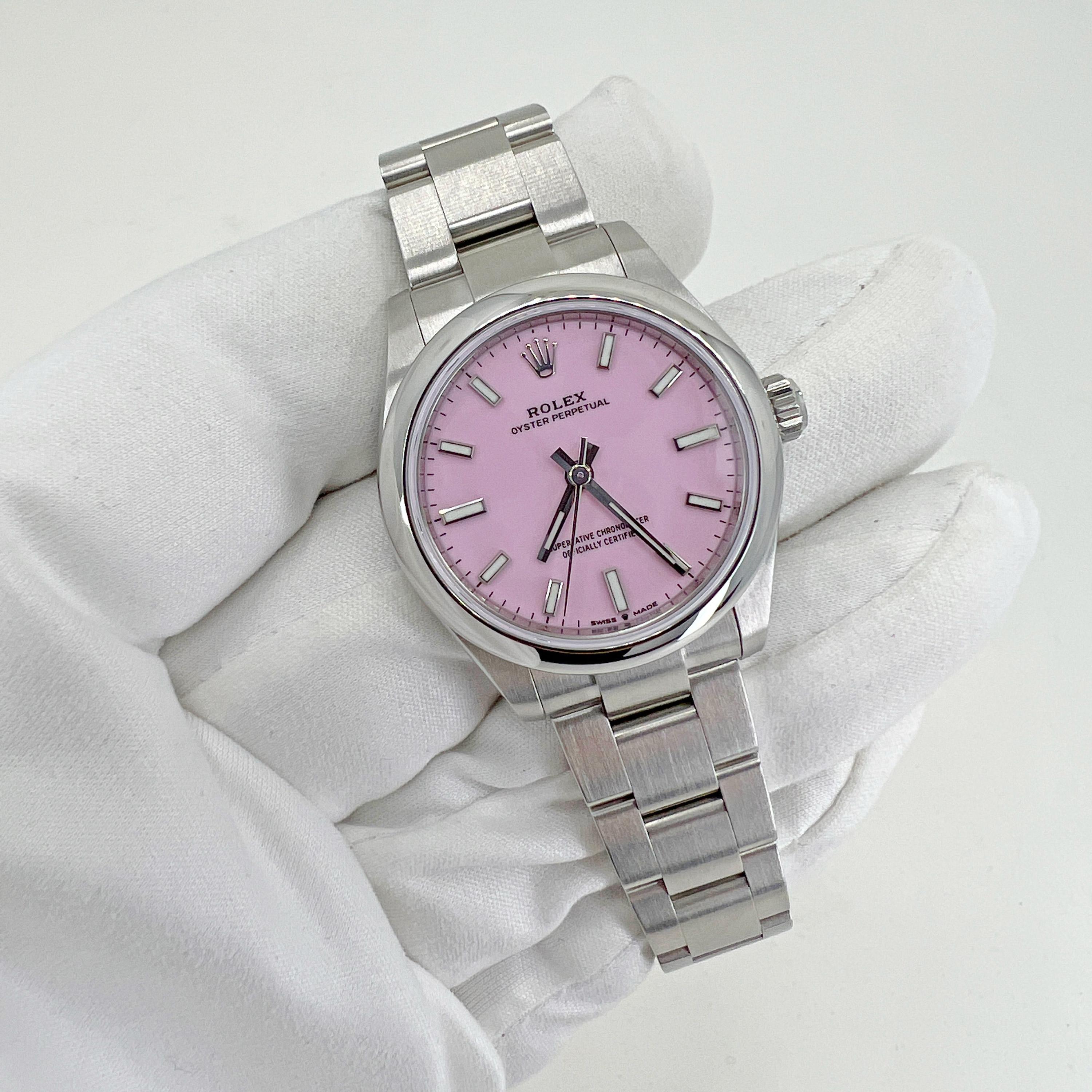 Rolex Oyster Perpetual 31 Candy Pink Dial 2022 Unworn Watch 277200 Complete For Sale 4