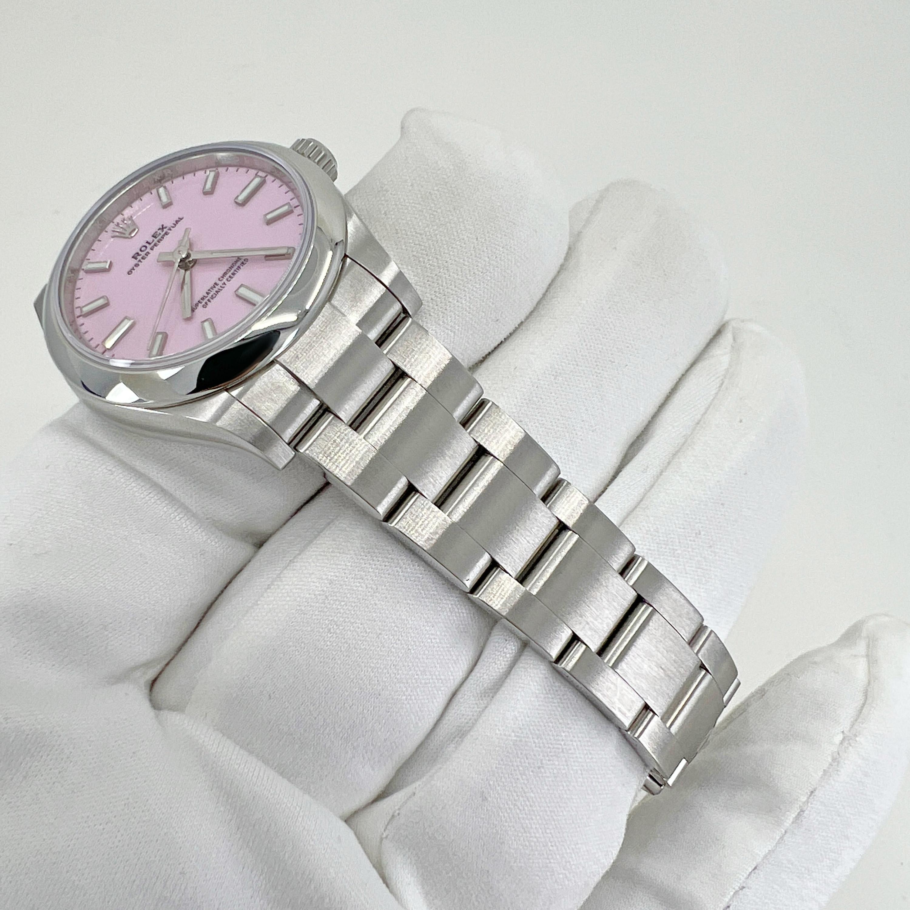 Rolex Oyster Perpetual 31 Candy Pink Dial 2022 Unworn Watch 277200 Complete For Sale 5