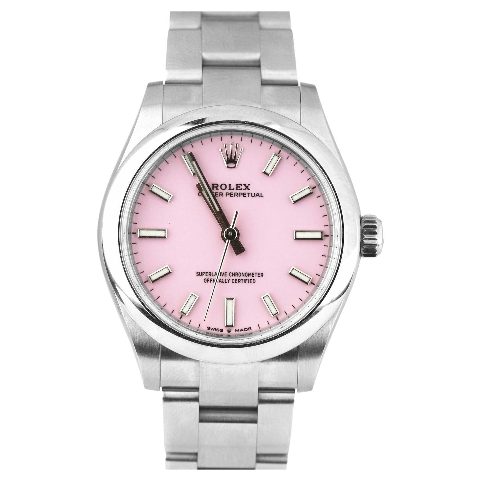 Rolex Oyster Perpetual 31 Candy Pink Dial 2022 Unworn Watch 277200 Complete For Sale