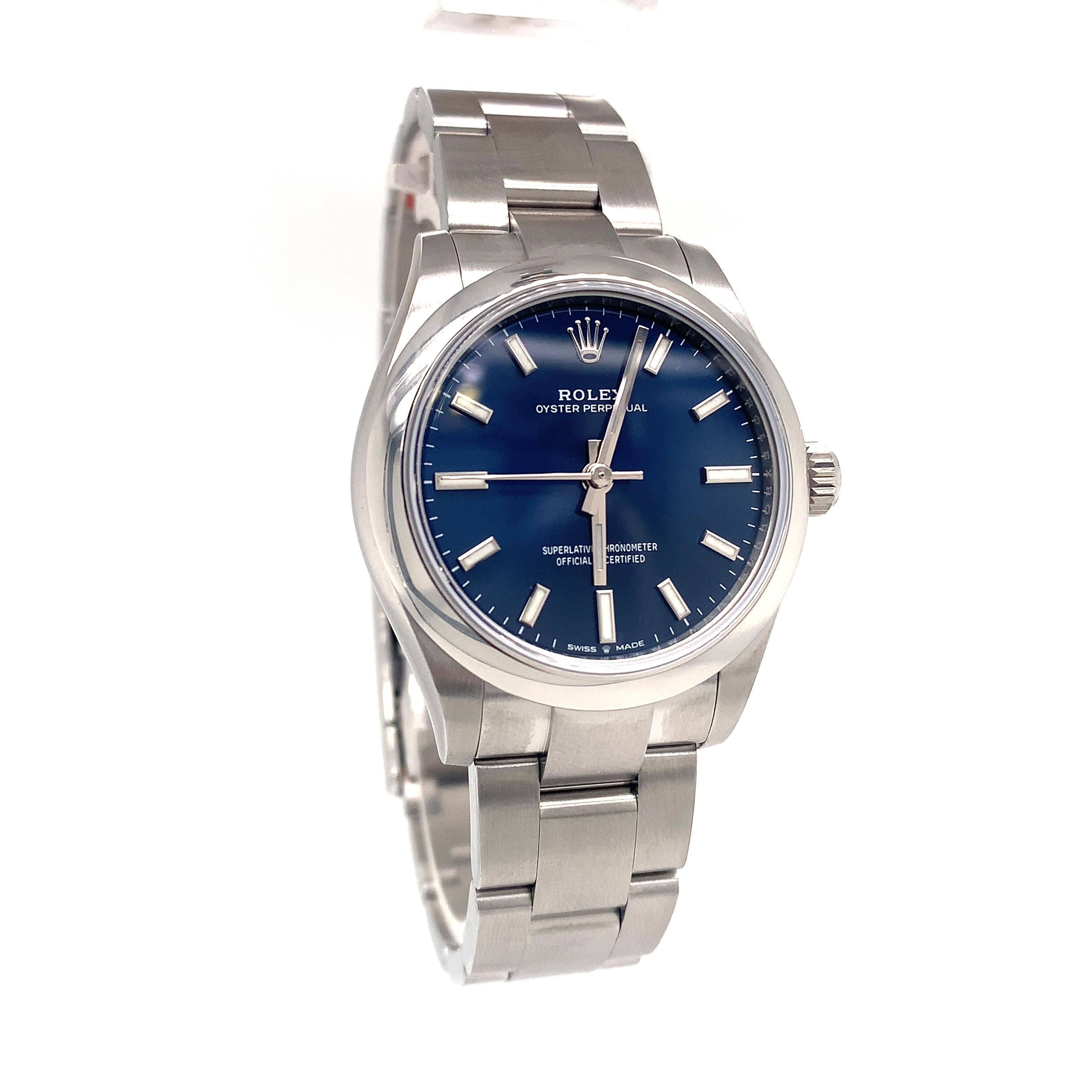 Women's or Men's Rolex Oyster Perpetual 31 Dark Blue Dial 277200