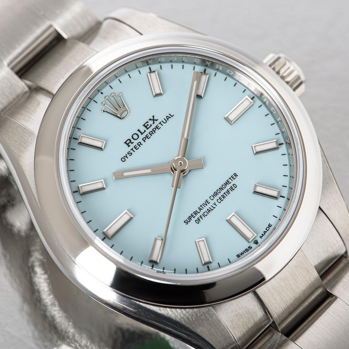 Women's Rolex Oyster Perpetual 31 Tiffany Blue Dial 277200 Under Warranty