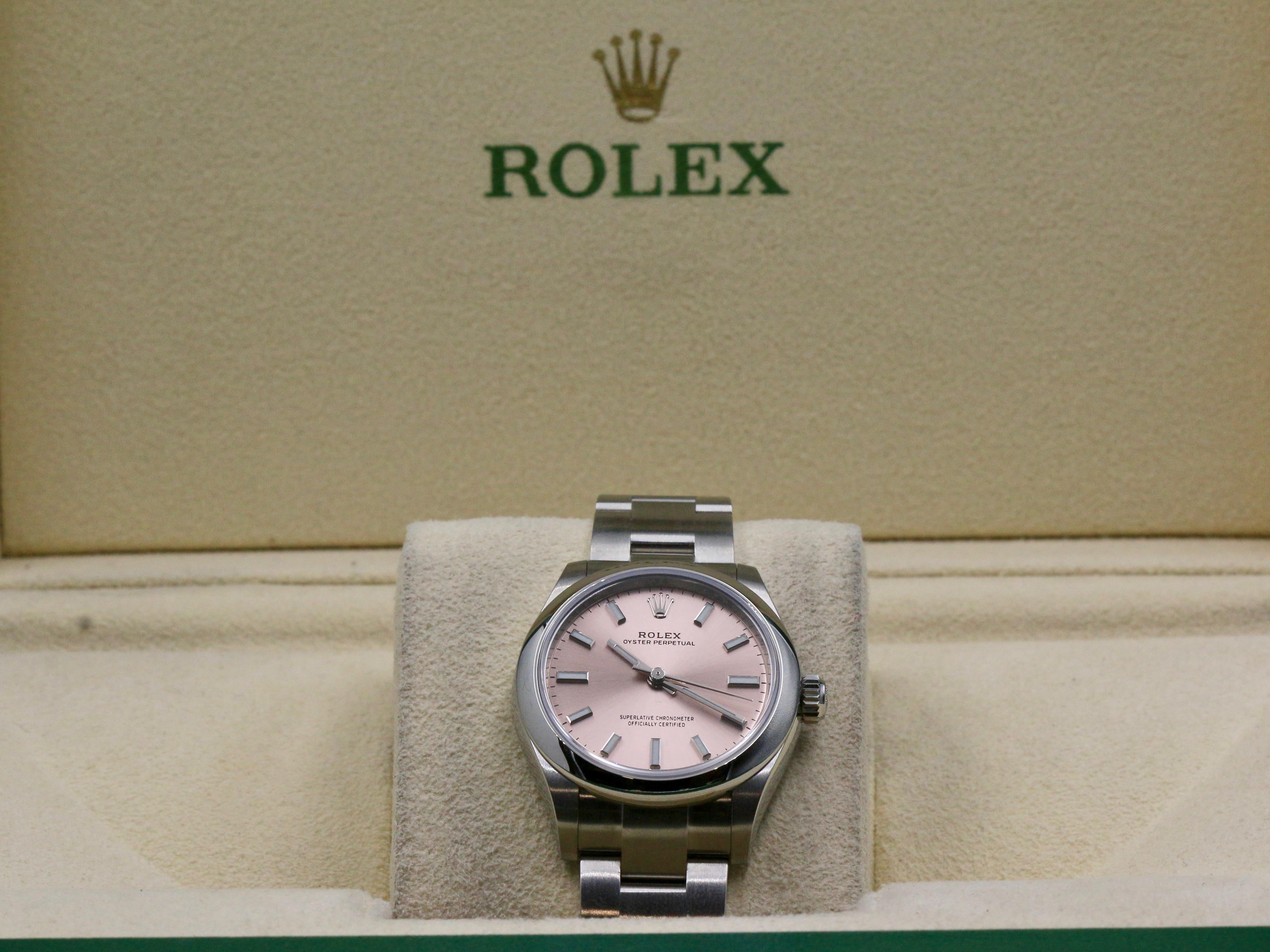 Rolex Oyster Perpetual Automatic Pink Watch In New Condition In Roma, IT