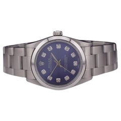 Retro Rolex Oyster Perpetual 31mm Stainless Steel Blue Dial Watch 77080