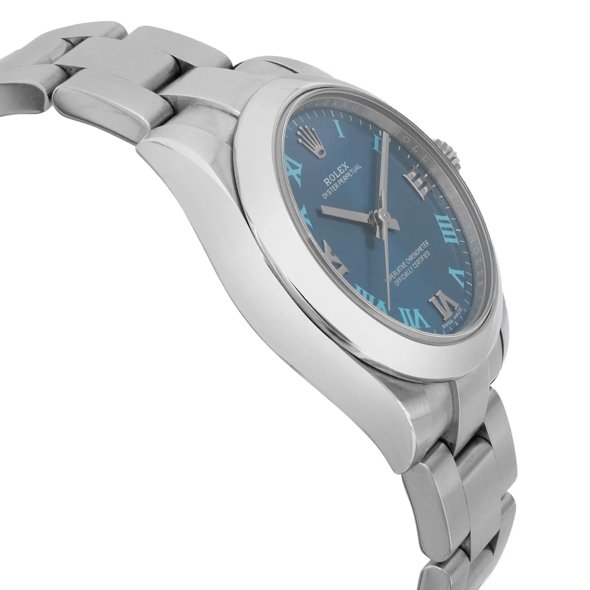 Rolex Oyster Perpetual 31MM or blanc acier cadran bleu 177200 Pour femmes en vente