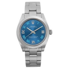 Rolex Oyster Perpetual 31MM White Gold Steel Blue Dial Ladies Watch 177200