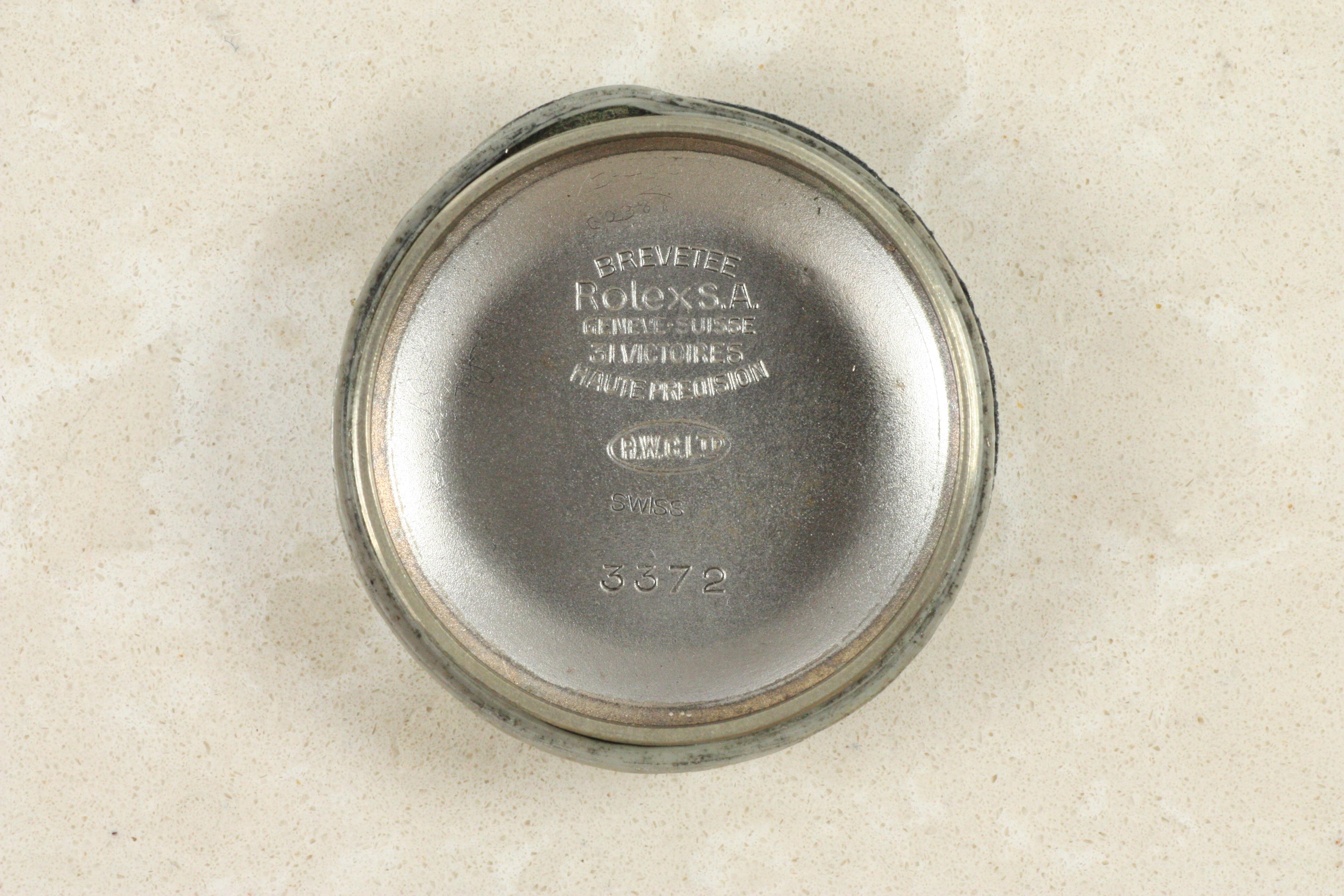 Rolex Oyster Perpetual 3372 Blasenrücken-Armbanduhr, Stahl 18K Roségold ca. 1940er Jahre im Angebot 6