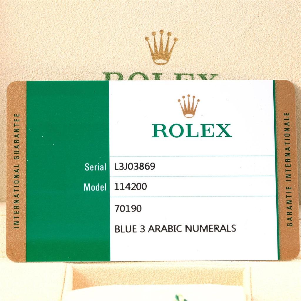 Rolex Oyster Perpetual 34 Blue Dial Oyster Bracelet Watch 114200 Unworn For Sale 6