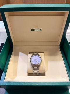 Rolex Oyster Perpetual 34 Lavender Dial Oystersteel Watch NEW FULL SET