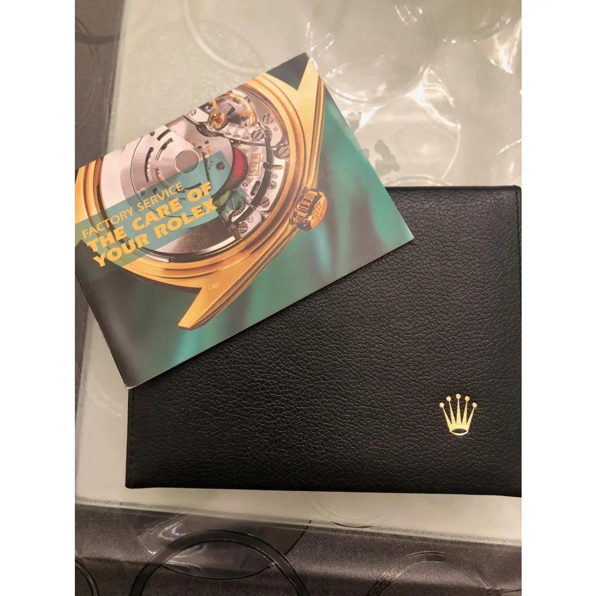 Rolex Oyster Perpetual 34mm 14k Yellow Gold Fluted Bezel Leather 5