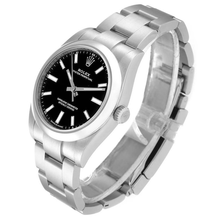 Rolex Oyster Perpetual Black Dial Steel Unisex Watch 124200 For Sale at 1stDibs