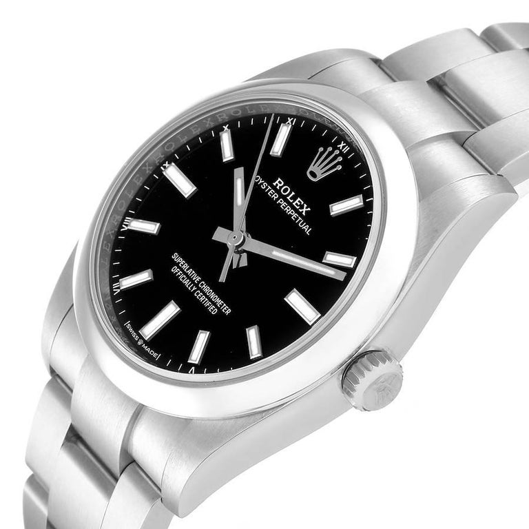 Rolex Oyster Perpetual Black Dial Steel Unisex Watch 124200 For Sale at 1stDibs