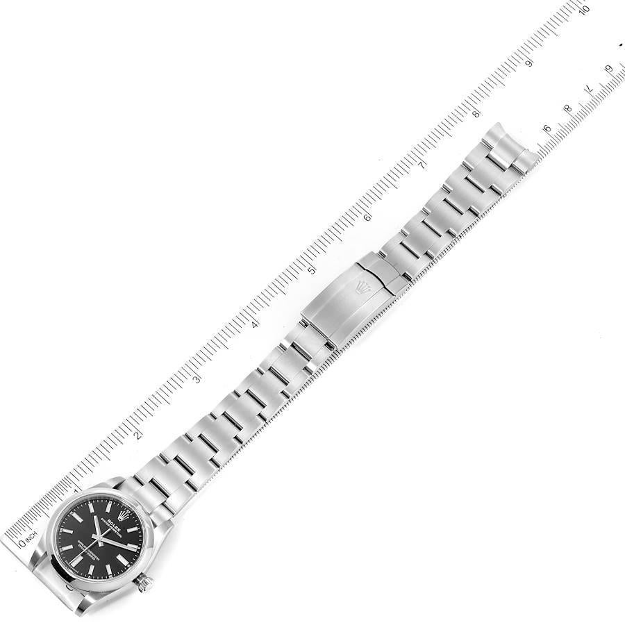 Rolex Oyster Perpetual Black Dial Steel Watch 124200 Unworn For Sale 6