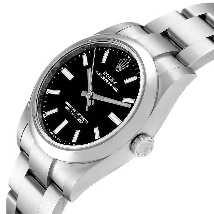 Rolex Oyster Perpetual Black Dial Steel Watch 124200 Unworn For Sale 1