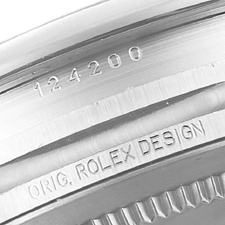 Rolex Oyster Perpetual Black Dial Steel Watch 124200 Unworn For Sale 3