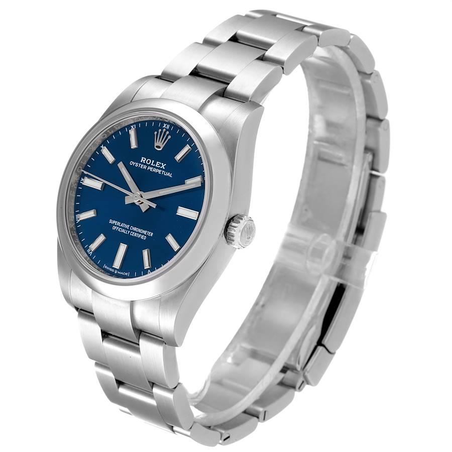 Women's or Men's Rolex Oyster Perpetual Blue Dial Steel Mens Watch 124200 Unworn For Sale