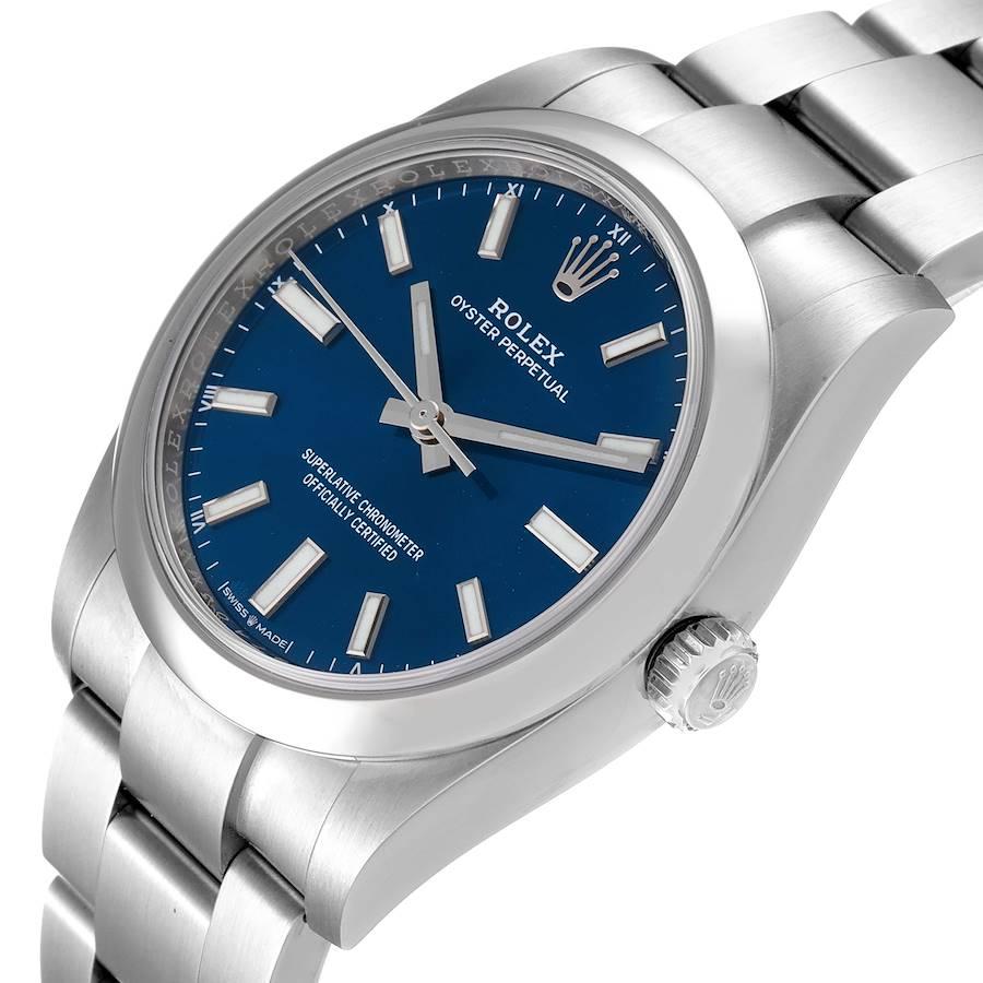 Rolex Oyster Perpetual Blue Dial Steel Mens Watch 124200 Unworn For Sale 1