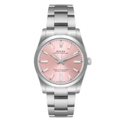 Rolex Oyster Perpetual 34mm Pink Dial Steel Mens Watch 124200 Unworn