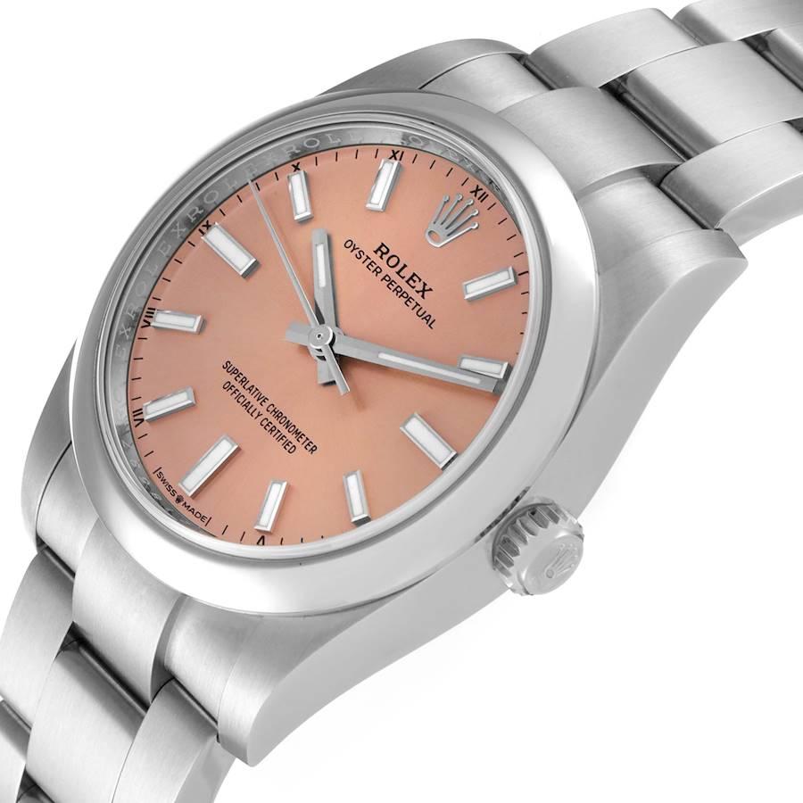 Women's or Men's Rolex Oyster Perpetual Pink Dial Steel Mens Watch 124200 Unworn For Sale