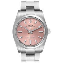 Rolex Oyster Perpetual Pink Dial Steel Mens Watch 124200 Unworn