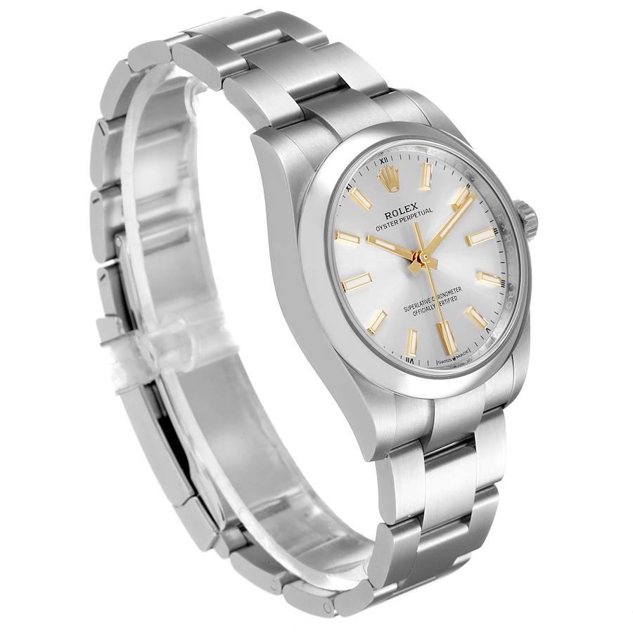 Rolex Oyster Perpetual Silver Dial Steel Mens Watch 124200 Unworn In Excellent Condition For Sale In Atlanta, GA