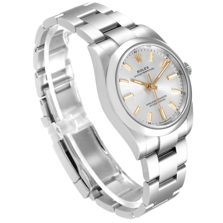Rolex Oyster Perpetual Silver Dial Steel Mens Watch 124200 Unworn In Excellent Condition For Sale In Atlanta, GA