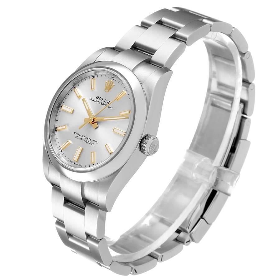 Women's or Men's Rolex Oyster Perpetual Silver Dial Steel Mens Watch 124200 Unworn For Sale