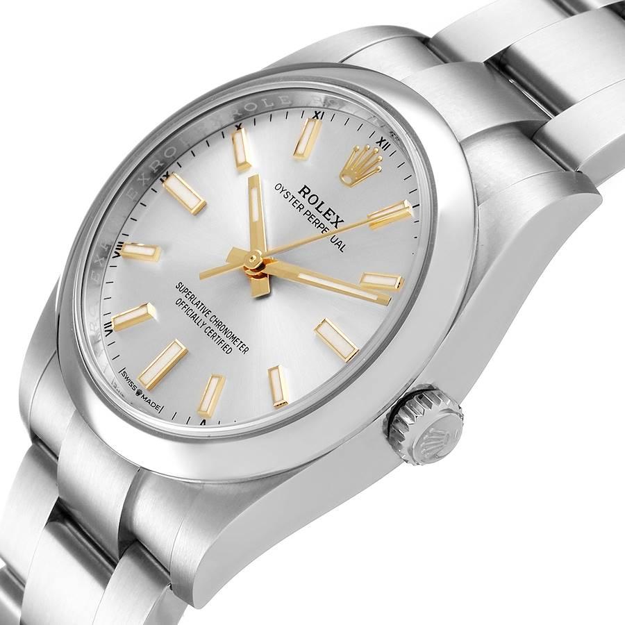 Rolex Oyster Perpetual Silver Dial Steel Mens Watch 124200 Unworn For Sale 1