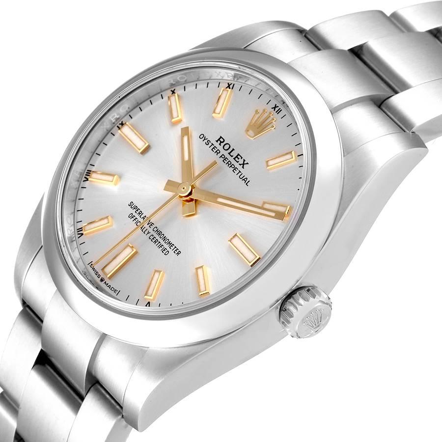 Rolex Oyster Perpetual Silver Dial Steel Mens Watch 124200 Unworn For Sale 1