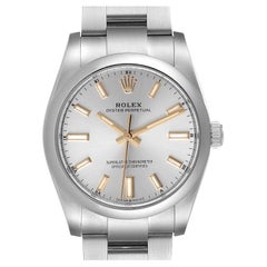 Rolex Oyster Perpetual 34mm Silver Dial Steel Mens Watch 124200 Unworn