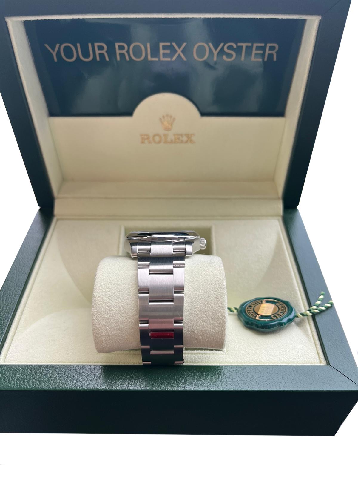Rolex Oyster Perpetual 34mm Stainless Steel Red Grape Dial Oyster Watch 114200 For Sale 1