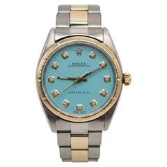 Rolex Oyster Perpetual 34mm Steel and 18k Gold Tiffany & Co. Dial Watch