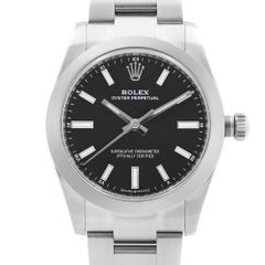 Rolex Oyster Perpetual Steel Black Dial Automatic Midsize Watch 124200