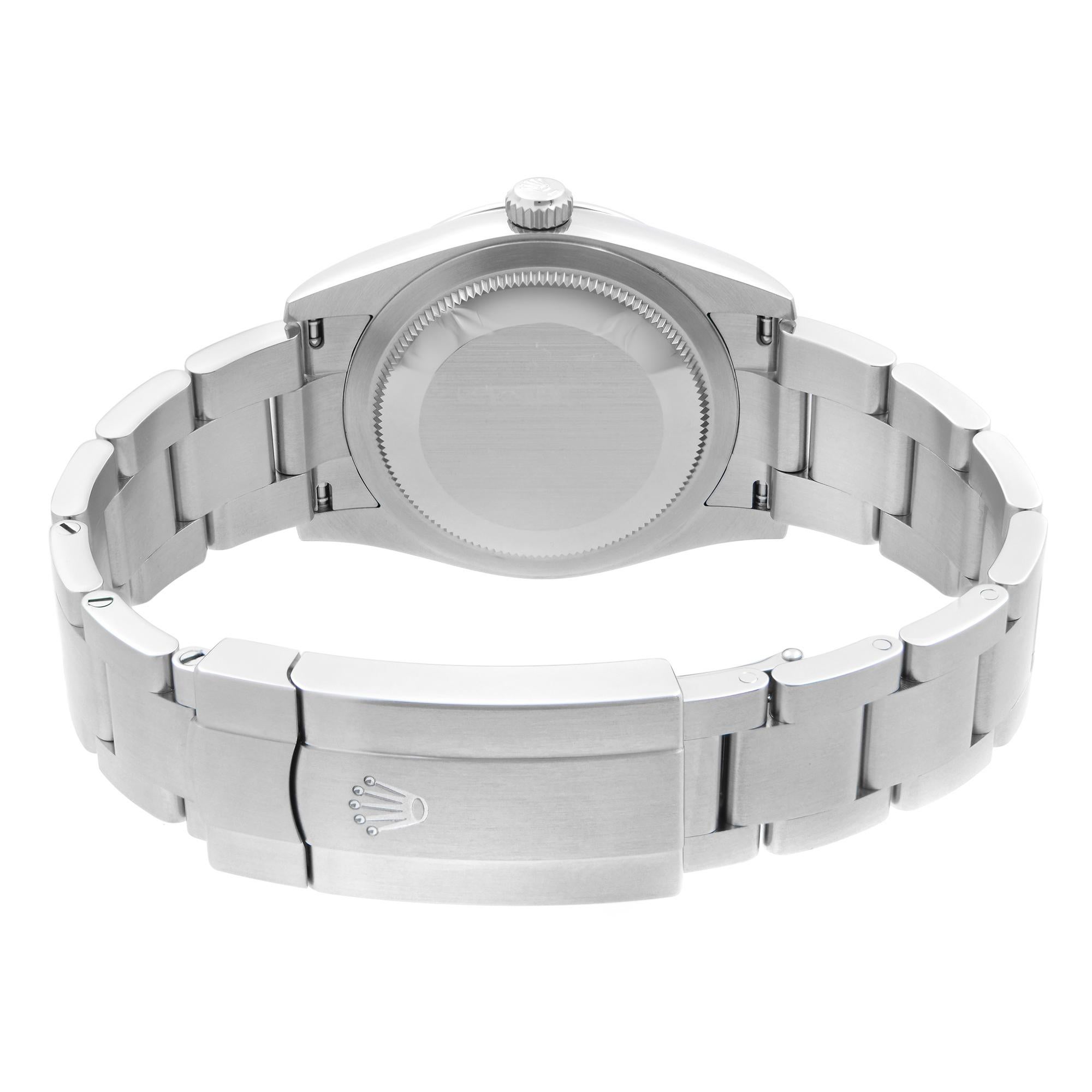 Rolex Oyster Perpetual Steel Schwarzes Zifferblatt Automatik Midsize-Uhr 124200 im Angebot 2