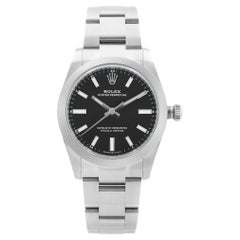 Rolex Oyster Perpetual Steel Black Dial Automatic Midsize Watch 124200