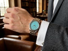 Rolex Oyster Perpetual 34mm Tiffany & Co Blue Dial Stainless Steel Watch Rare