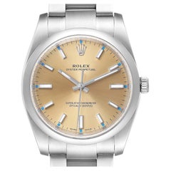 Rolex Oyster Perpetual White Grape Dial Steel Mens Watch 114200 Box Card