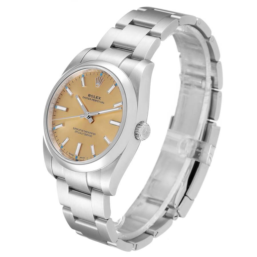 Rolex Oyster Perpetual White Grape Dial Steel Mens Watch 114200 In Excellent Condition For Sale In Atlanta, GA