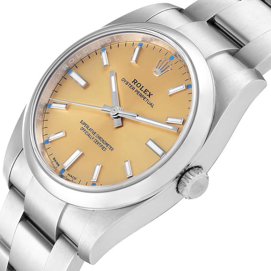 Rolex Oyster Perpetual White Grape Dial Steel Mens Watch 114200 Unworn In Excellent Condition In Atlanta, GA