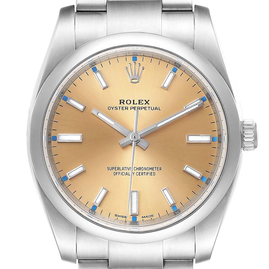 Rolex Oyster Perpetual White Grape Dial Steel Mens Watch 114200 Unworn
