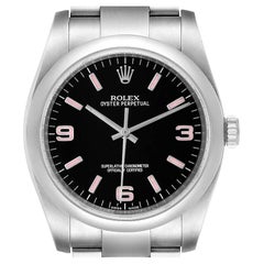 Rolex Oyster Perpetual 36 Pink Baton Black Dial Steel Unisex Watch 116000